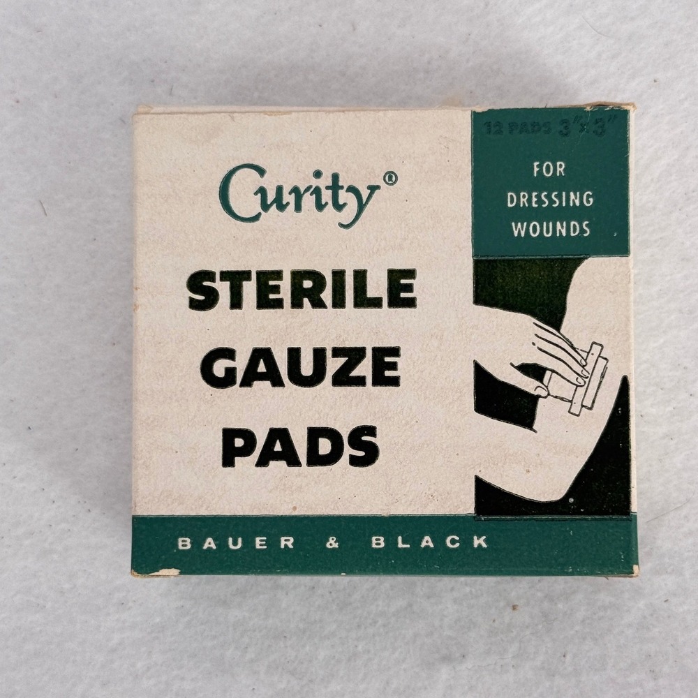 Vintage Curity Sterile Gauze Pads Bauer & Black Medical First Aid Collectible